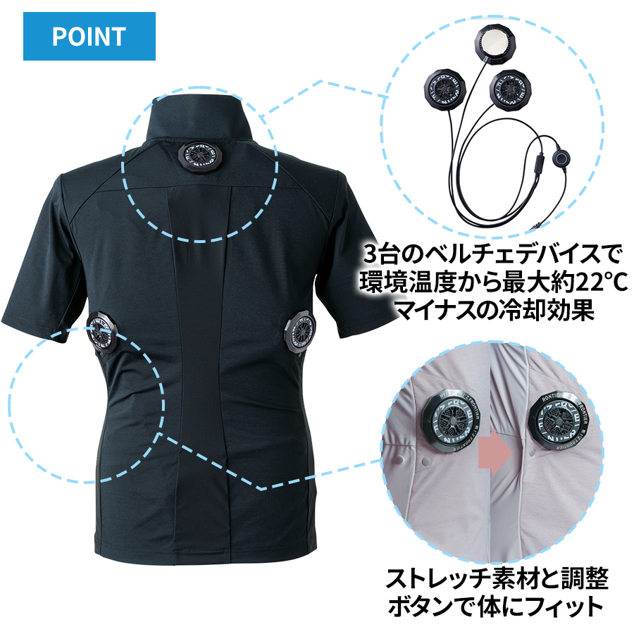 アイズフロンティア ペルチェ専用 半袖ポロシャツ+デバイス+