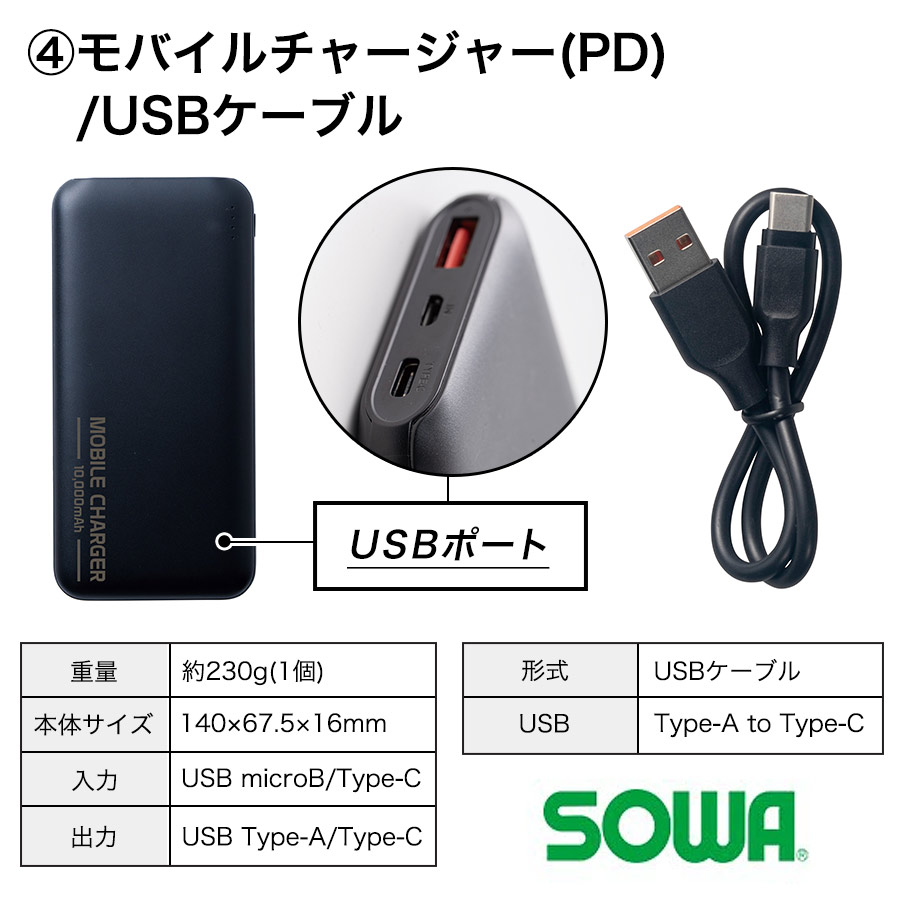 ソーワ ファン付き遮熱ベスト コンプリートセット 19309 空調 作業服