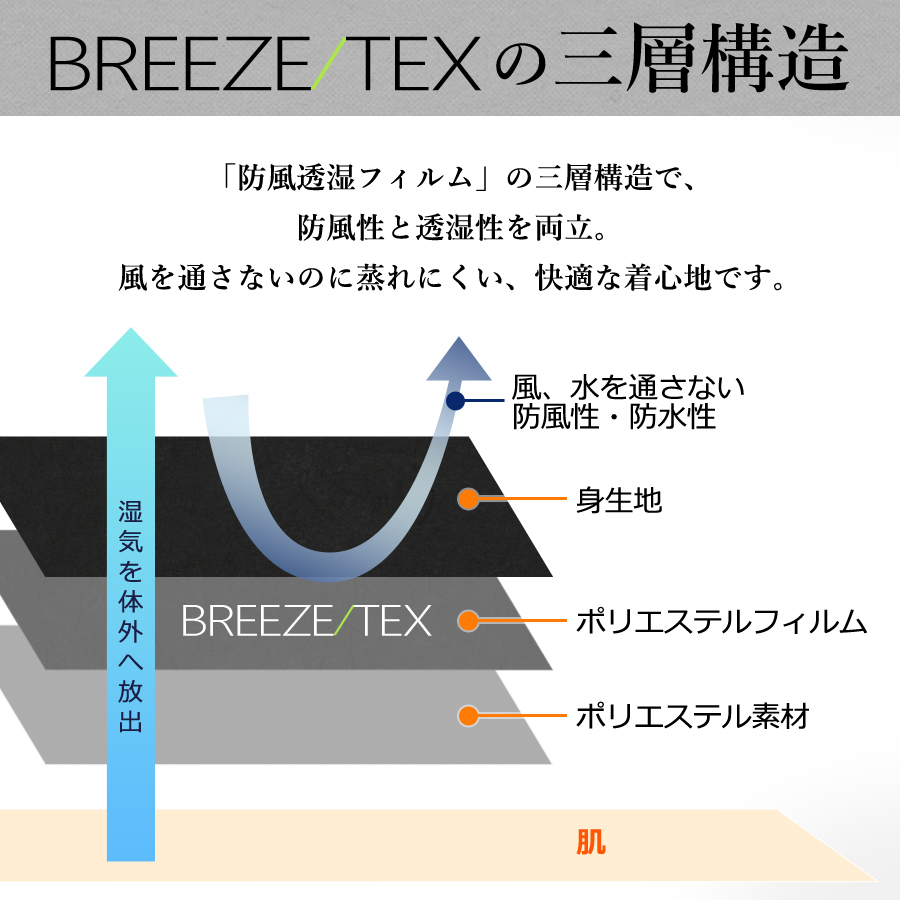 ブリーズテックス 防風タイツ 9120-66 メンズ インナー 防寒 透湿 裏起毛 冬用 スパッツ ズボン下 ももひき BREEZE TEX