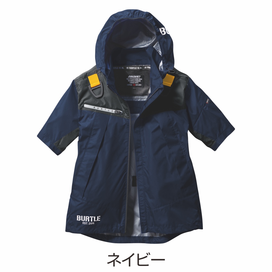 新品】2024新作／ネイビーL／BURTLE エアークラフト／半袖ブルゾン