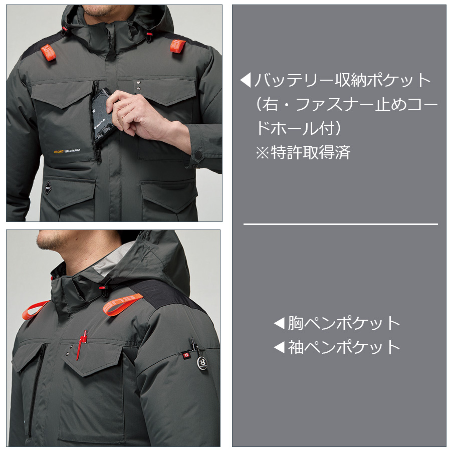 2026年モデル バートル エアークラフト 遮熱ハイバックファン半袖ブルゾン AC2106 メンズ 空調作業服 作業着 作業服 夏物 猛暑 ファン BURTLE 関連画像3