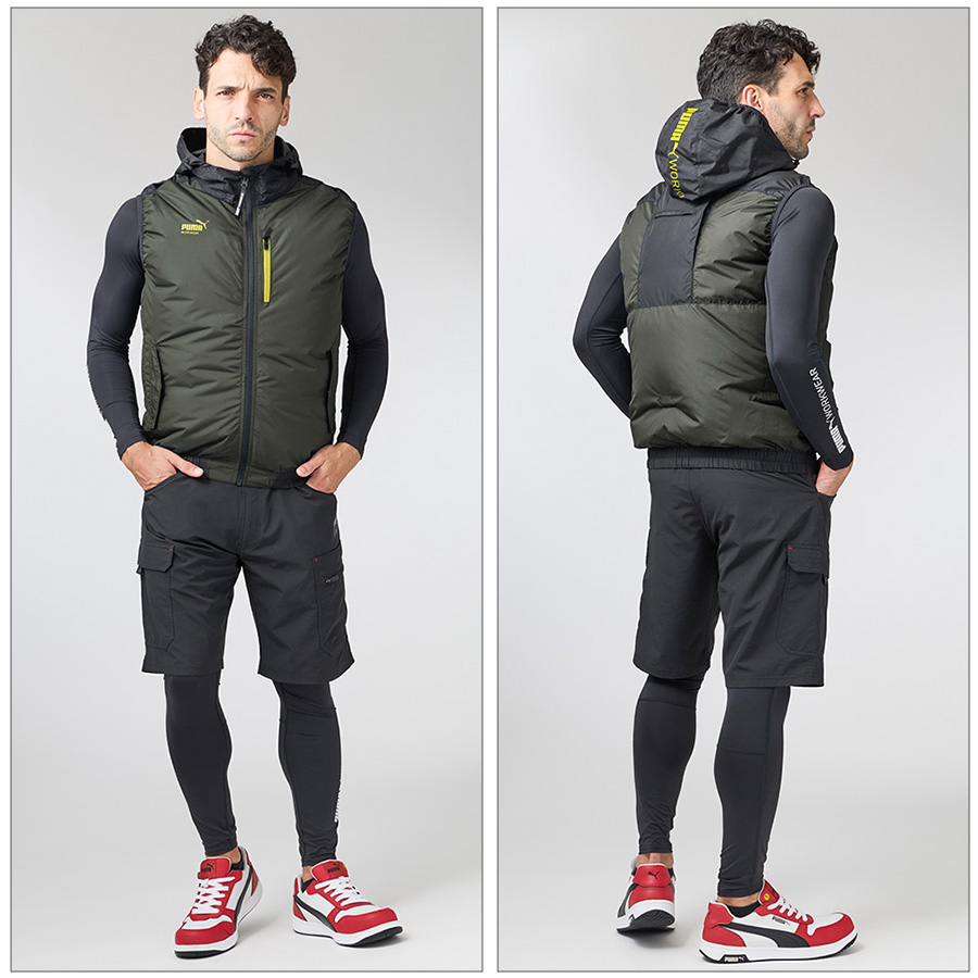 PUMA イタリア代表 フード付きベスト プーマ ワークウェア サイドファン フード付きベスト AT-8022N メンズ