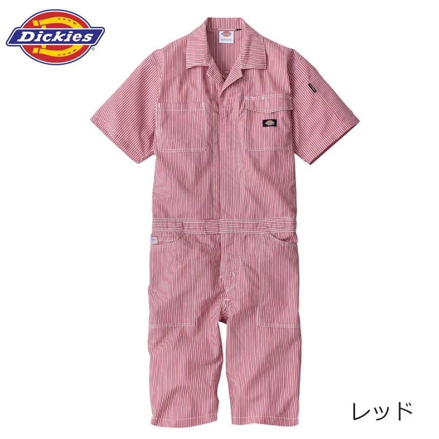 ディッキーズ　D-7104　20.レッド　SS　 半袖ツナギ　ショート丈 ディッキーズ D-7104 20.レッド SS 半袖ツナギ ショート丈