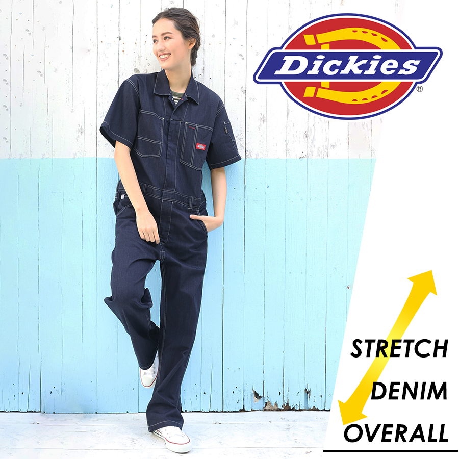 Dickies（ディッキーズ） 「」CORDURAストレッチデニム半袖ツナギ/D