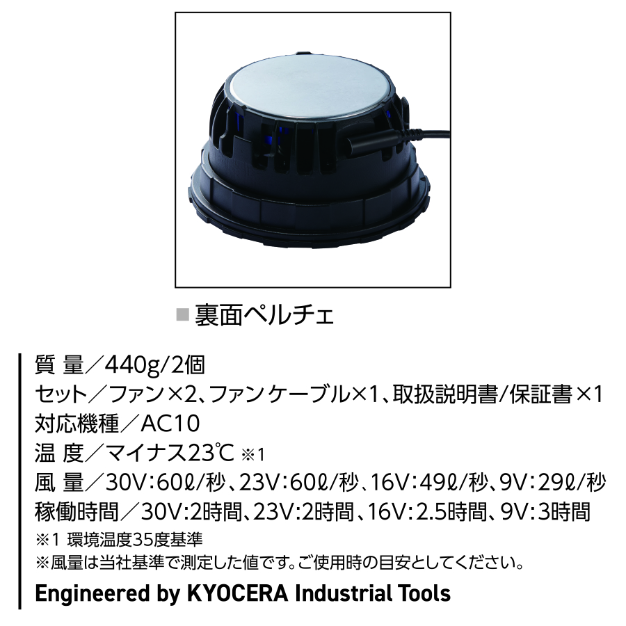 BURTLE（バートル） アイスクラフト ペルチェファンユニットIC10-1