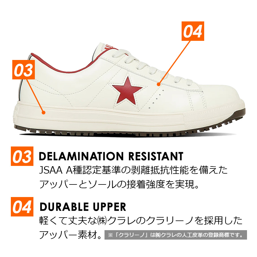 新品 converse コンバース ONE STAR PS スニーカー 26.0 コンバース CPD ONE STAR PS ワンスター 安全靴 作業靴