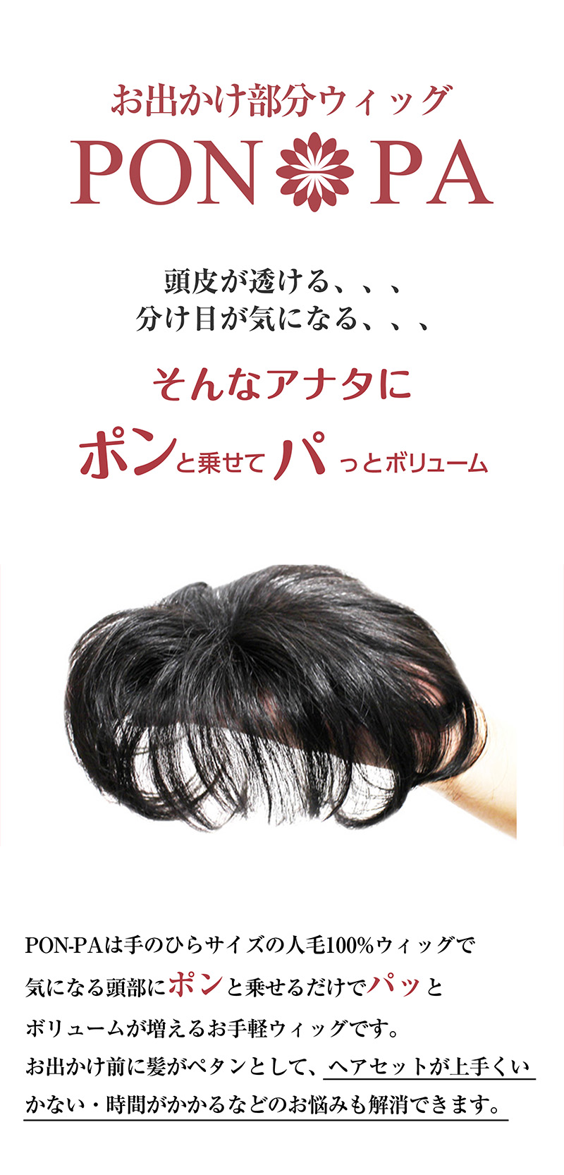 お出かけウィッグPON-PAポンパのご紹介