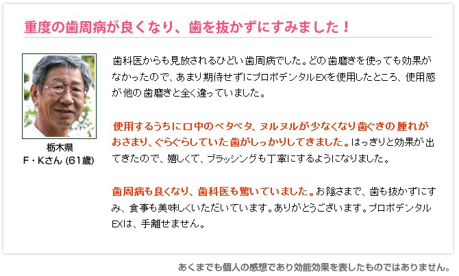 プロポデンタルEX薬用ハミガキ　体験談その4