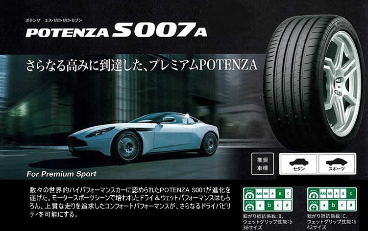 送料含2020年未使用2本ブリヂストンポテンザS007A235/50R18 235/30R20 88Y XL ポテンザ S007A ブリヂストン 4本セット 【メーカー