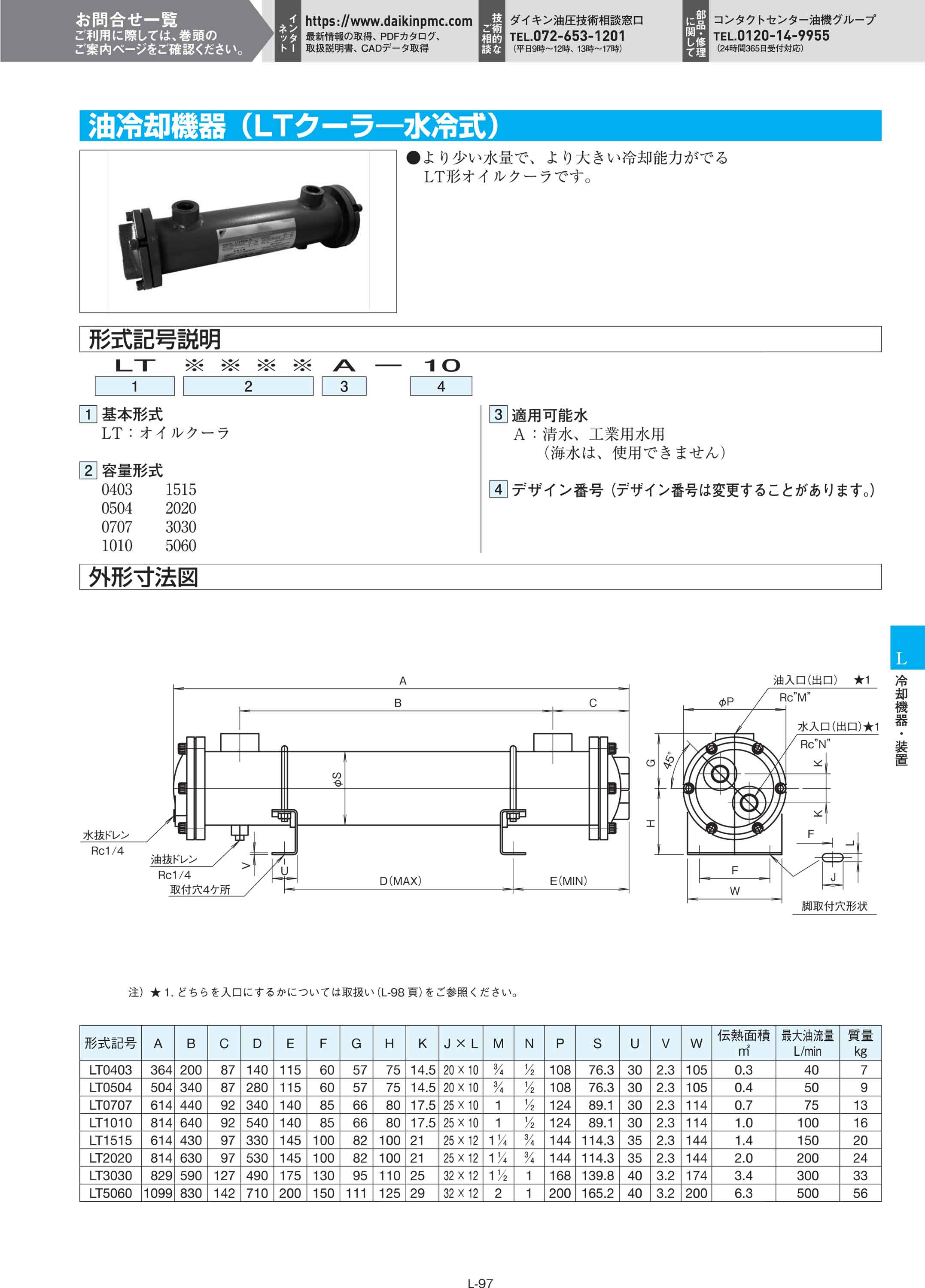 法人のみ ダイキン工業 (/AL) オイルクーラー LT形 油冷却機器 LTクーラー 水冷式 LT2020A-10 LT2020A10 : daikin-lt2020a10  : ProShop伊達 - 通販 - Yahoo!ショッピング