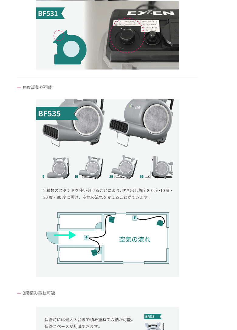 法人のみ エクセン EXEN (/AO) エアムーバー 小型 強力 業務用 送風機