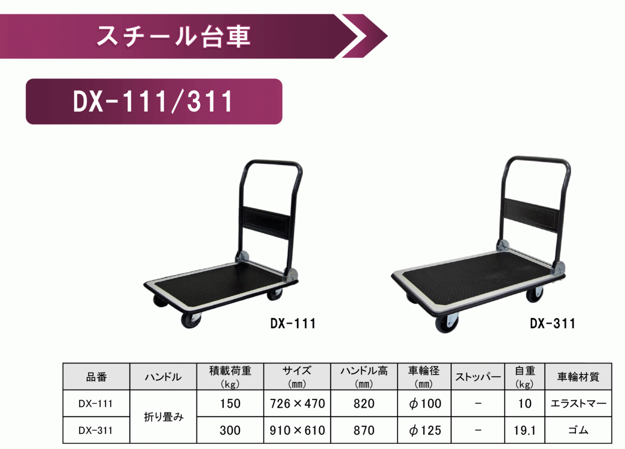 法人のみ ナンシン( AL) スチール運搬台車 台車 DX-311