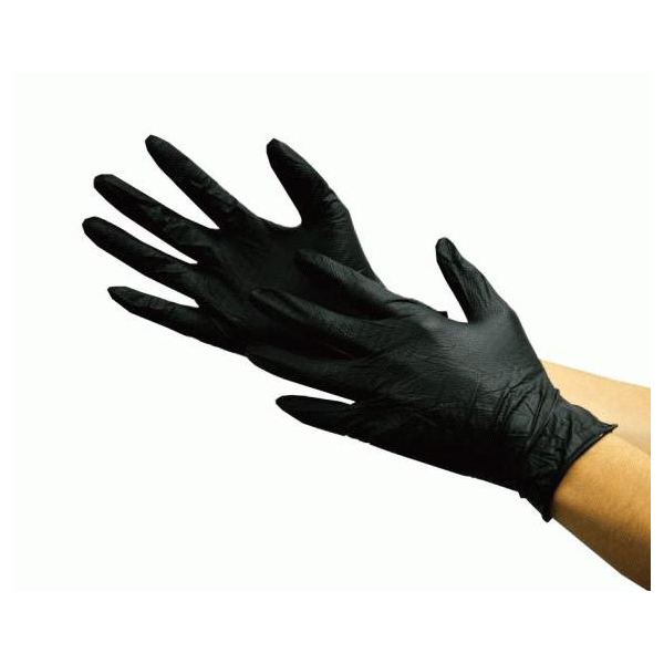 川西工業(/A) アイアングリップハード ニトリルゴム手袋 Mサイズ 50枚入り 黒 2064BK-M ブラック ニトリルグローブ