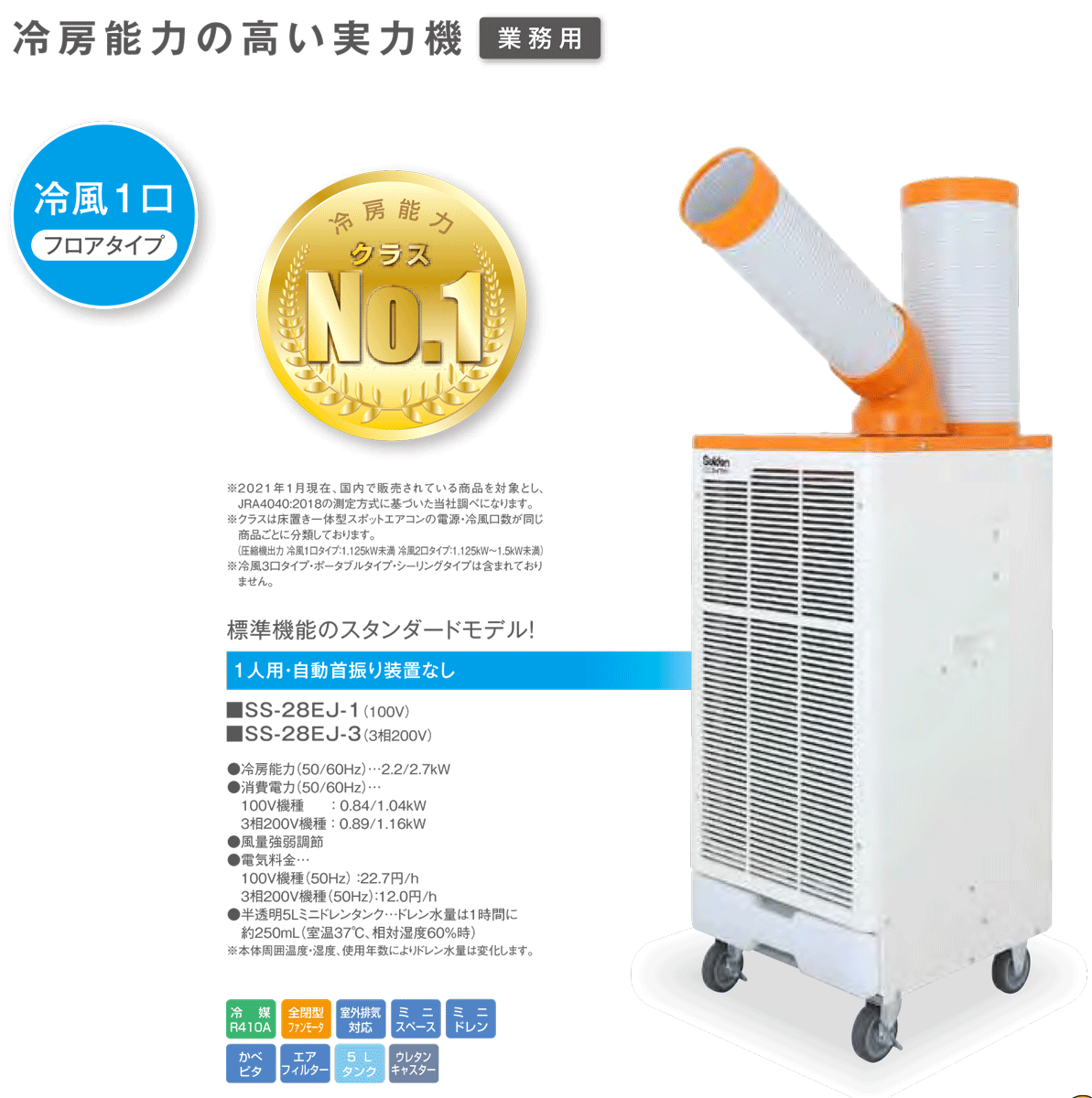 欠品 納期未定 法人のみ スイデン(/AO) スポットエアコン 1口 冷風