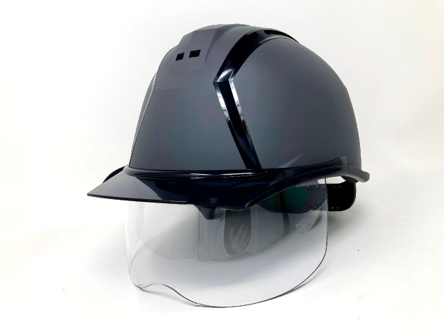 【ツヤ消し マット塗装】スミハット MXCS-B シールド面付きヘルメット（通気孔付き/ライナー入り）/ 土木 工事 作業 建設 建築 現場 ...