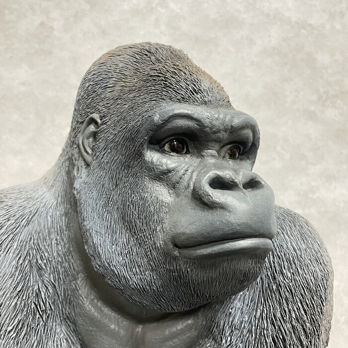 シルバーバック デカ黒ゴリラ 高さ53cm 置物 かわいい 動物 玄関 おしゃれ インテリア ガーデンオーナメント woobia | WOOBIA | 10