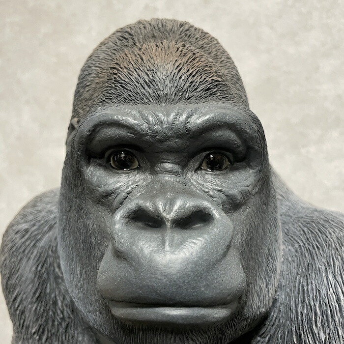 シルバーバック デカ黒ゴリラ 高さ53cm 置物 かわいい 動物 玄関 おしゃれ インテリア ガーデンオーナメント woobia | WOOBIA | 12