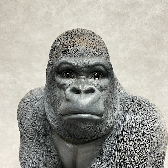 シルバーバック デカ黒ゴリラ 高さ53cm 置物 かわいい 動物 玄関 おしゃれ インテリア ガーデンオーナメント woobia | WOOBIA | 02