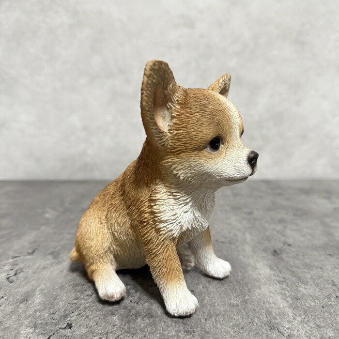 犬 置物 おしゃれ お座りチワワ 小 茶白 かわいい 動物 インテリア オブジェ ガーデンオーナメント woobia ウービア |  | 02