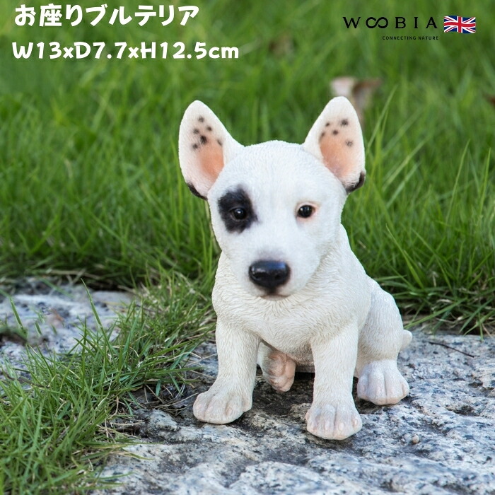 置物 犬 かわいい 動物 玄関 お座りブルテリア おしゃれ 可愛い インテリア ガーデンオーナメント  woobia ウービア | WOOBIA