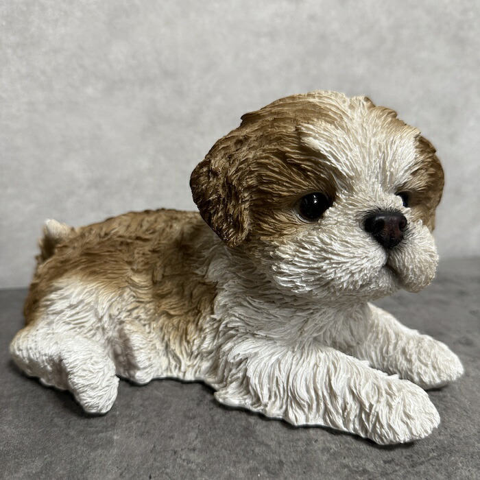 犬 置物 おしゃれ リラックスシーズー 茶白 かわいい 動物 インテリア オブジェ ガーデンオーナメント woobia ウービア |  | 09