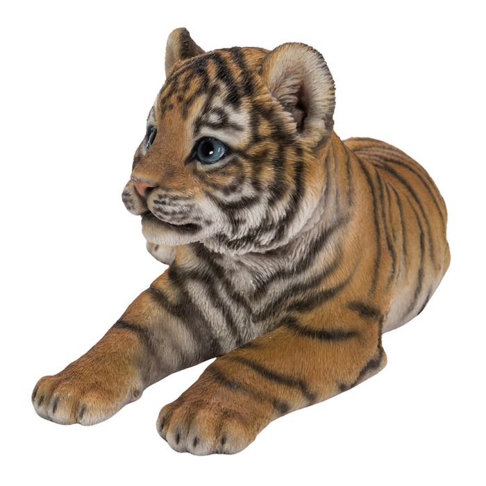 置物 寝そべるタイガー 中 虎グッズ 高さ15cm woobia 動物 おしゃれ 大きい 玄関インテリア 庭 ガーデン かわいいオブジェ 北欧 リアル 大型 面白い ウービア | WOOBIA | 01