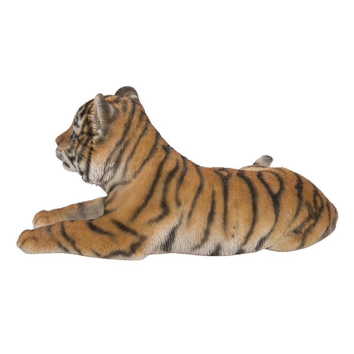置物 寝そべるタイガー 中 虎グッズ 高さ15cm woobia 動物 おしゃれ 大きい 玄関インテリア 庭 ガーデン かわいいオブジェ 北欧 リアル 大型 面白い ウービア | WOOBIA | 03