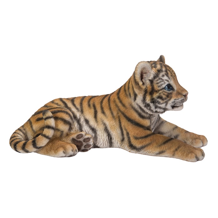 置物 寝そべるタイガー 中 虎グッズ 高さ15cm woobia 動物 おしゃれ 大きい 玄関インテリア 庭 ガーデン かわいいオブジェ 北欧 リアル 大型 面白い ウービア | WOOBIA | 04