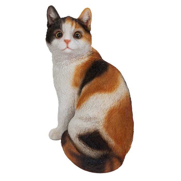 かわいい置物 振り返る三毛猫 大 ネコ 高さ26.3cm woobia 動物 おしゃれ 大きい 玄関 インテリア 庭 ガーデン オブジェ 北欧 リアル 大型 ウービア 面白い |  | 01