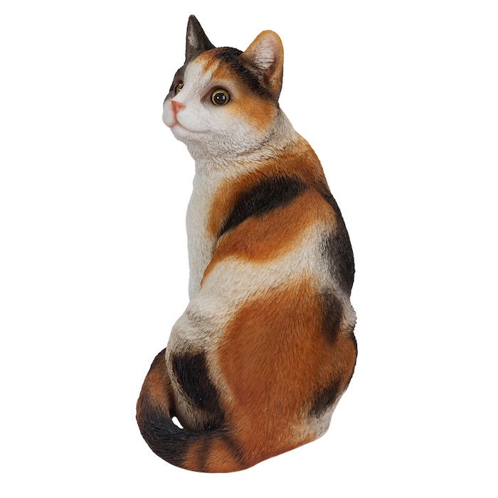 かわいい置物 振り返る三毛猫 大 ネコ 高さ26.3cm woobia 動物 おしゃれ 大きい 玄関 インテリア 庭 ガーデン オブジェ 北欧 リアル 大型 ウービア 面白い |  | 02