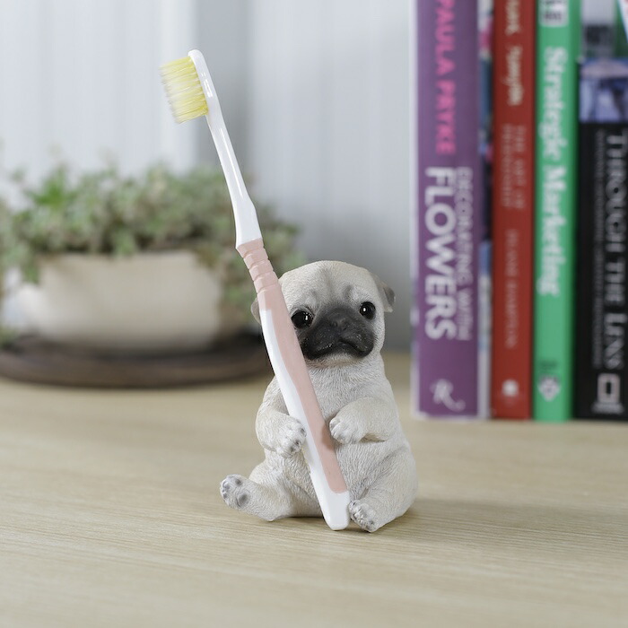 置物 犬 かわいい 動物 玄関 パグの歯ブラシ立て リアル インテリア ガーデンオーナメント woobia ウービア |  | 10