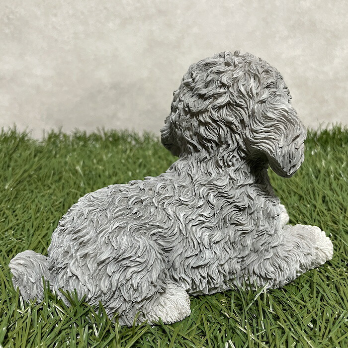 置物 犬 かわいい 動物 玄関 見上げるトイプードル グレー おしゃれ