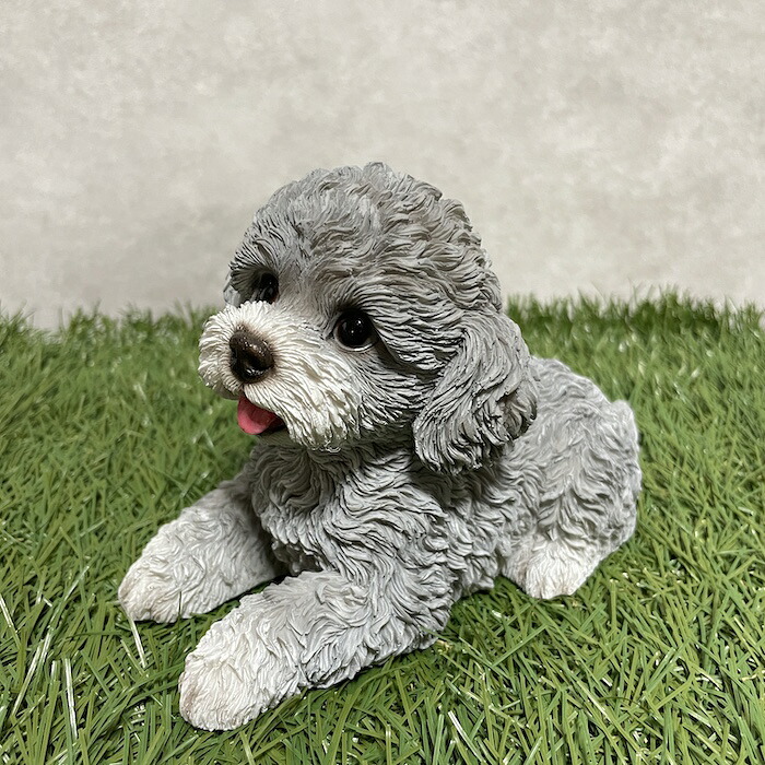 WOOBIA（ウービア） 置物 犬 かわいい 動物 玄関 見上げるトイプードル