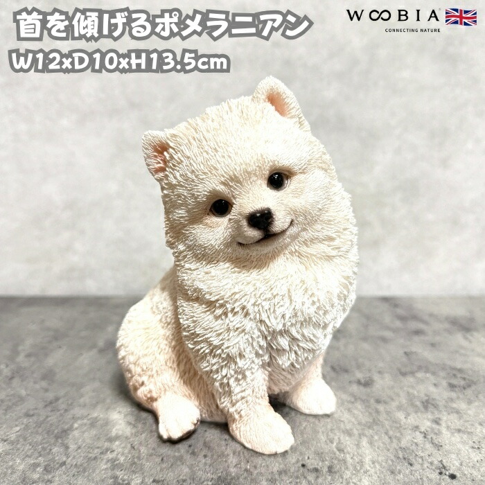 WOOBIA（ウービア） 犬 置物 おしゃれ 首を傾げるポメラニアン