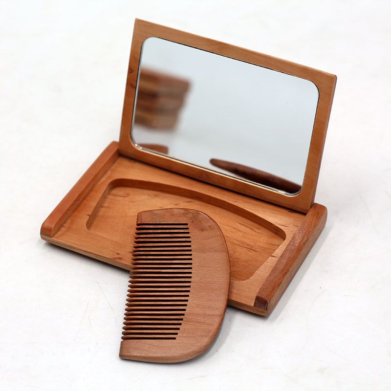 送料無料 ミラー＆コーム 手鏡 コンパクトミラー ハンドミラー コーム