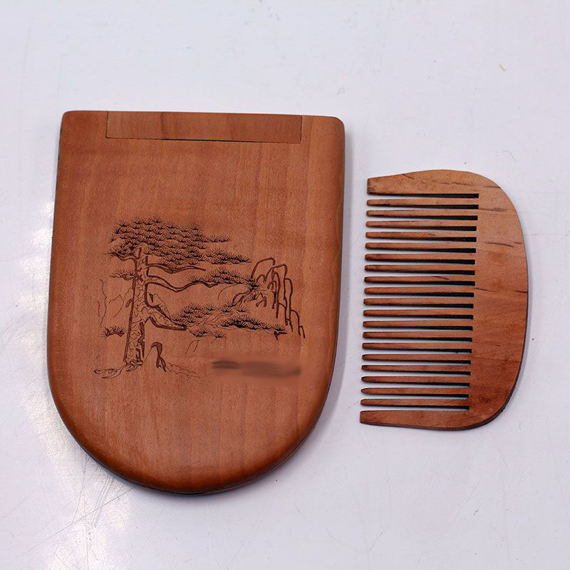 送料無料 ミラー＆コーム 手鏡 コンパクトミラー ハンドミラー コーム