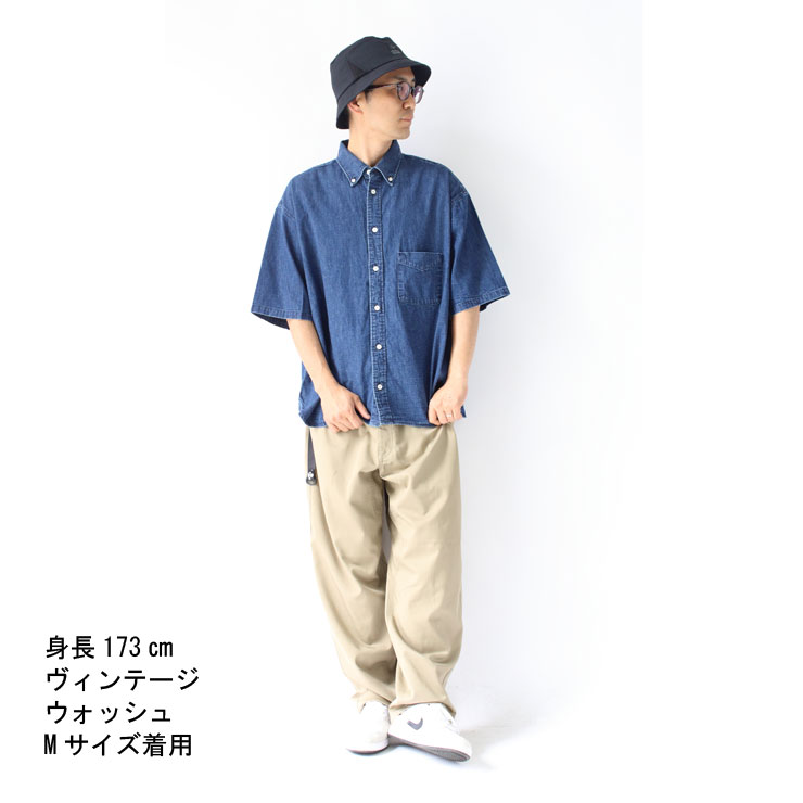 Audience デニムシャツ メンズ 半袖 日本製 オーディエンス 7oz