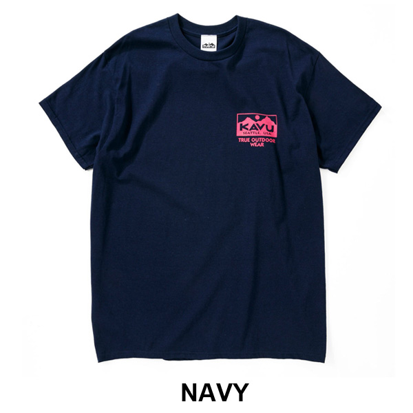KAVU Tシャツ 半袖 メンズ レディース KAVU TRUE LOGO TEE 半袖 フェス キャンプ アウトドア ソロキャン フェス 19821842 ネイビー Lサイズ | KAVU | 01