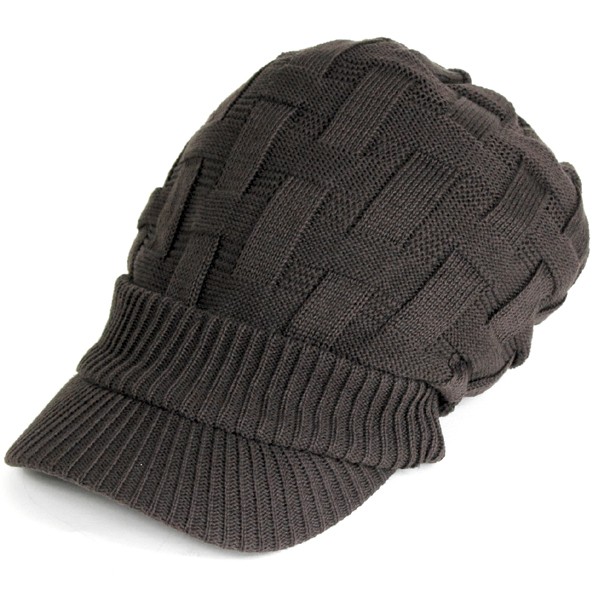 つば付きニット帽 メンズ ゴルフ 帽子 レディース キャスケット キャップ コットン クロス編み ニット帽 大きい 送料無料 :ag