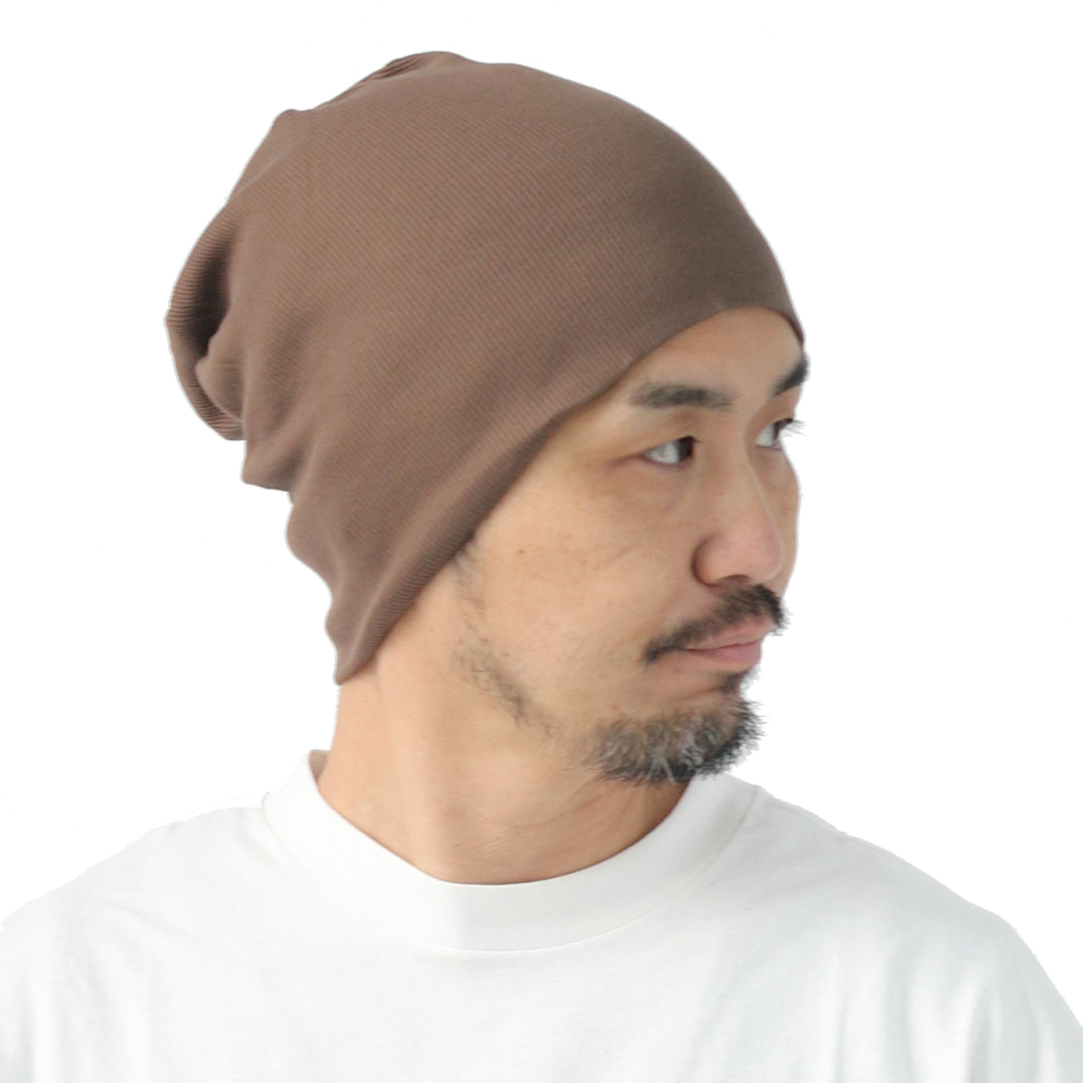 ニット帽 メンズ 大きめ 帽子 大きいサイズ 綿100% リブコットン ワッチキャップ 日本製 無地...