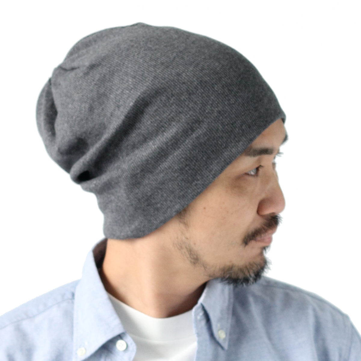 . 大きいサイズ 帽子 メンズ ニット帽 綿100% Regnuu リブコットン 日本製 夏 夏用 ...