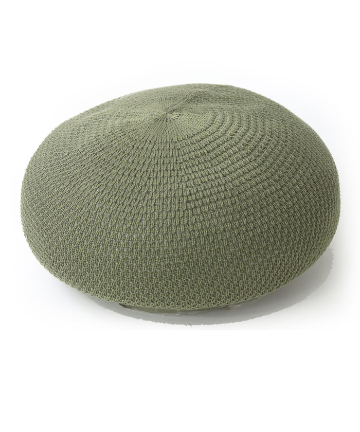 Regnuu アゼ編みバンブー ベレー帽 メンズ レディース オリーブ | Regnuu | 01
