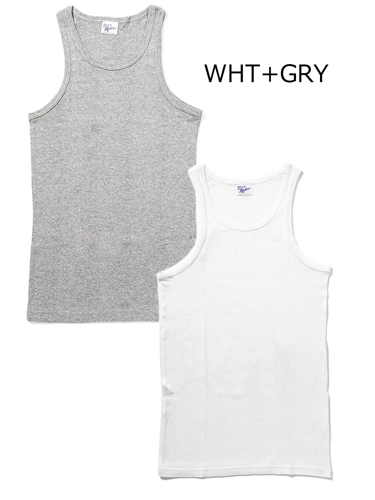 爆買 / Robert P.Miller ロバートピーミラー Panel Rib Tanktop パネルリブ タンクトップ 2枚セット 110C メンズ 綿100% インナー ノースリーブ 春 夏 春夏 | Robert P. Miller | 03