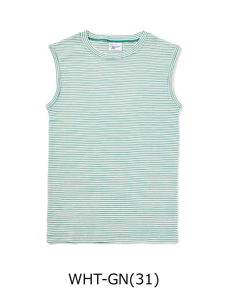タンクトップ レディース ボーダー Robert P.Miller ロバート・ピー・ミラー  パネルリブ 848c 春 夏 春夏 ノースリーブ Tee | Robert P. Miller | 03