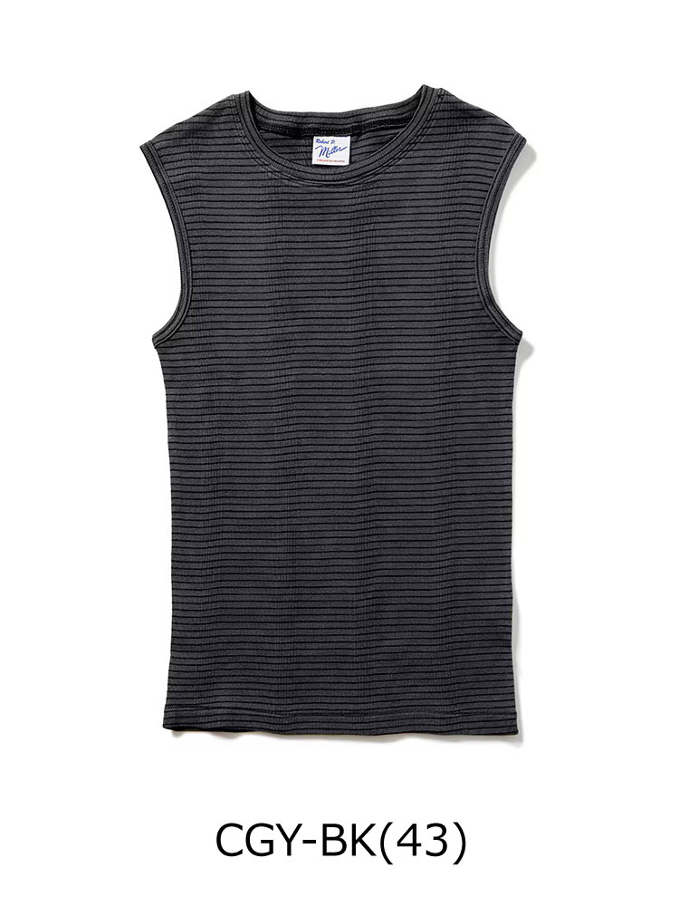 タンクトップ レディース ボーダー Robert P.Miller ロバート・ピー・ミラー  パネルリブ 848c 春 夏 春夏 ノースリーブ Tee | Robert P. Miller | 08