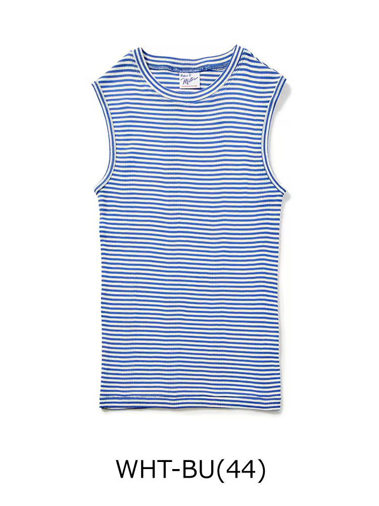 タンクトップ レディース ボーダー Robert P.Miller ロバート・ピー・ミラー  パネルリブ 848c 春 夏 春夏 ノースリーブ Tee | Robert P. Miller | 09