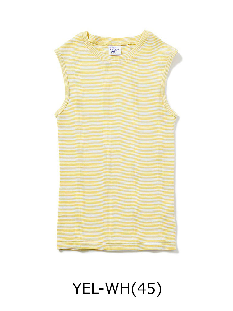 タンクトップ レディース ボーダー Robert P.Miller ロバート・ピー・ミラー  パネルリブ 848c 春 夏 春夏 ノースリーブ Tee | Robert P. Miller | 10