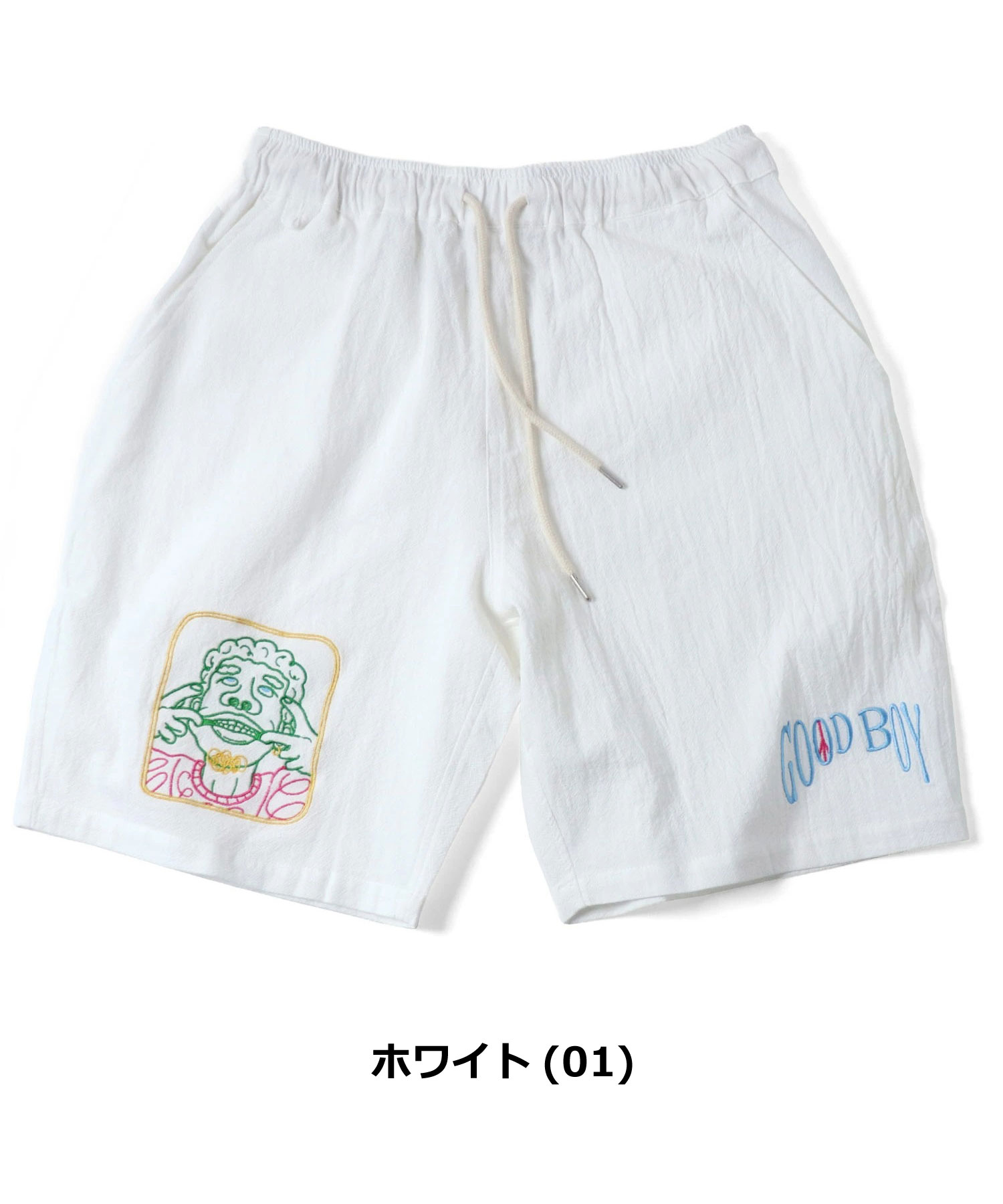 gym master ジムマスター ショートパンツ メンズ GOOD BOY 刺繍ショーツ G721748 春夏 ハーフパンツ イージーパンツ 刺繍 軽量 カジュアル アウトドア | gym master | 01