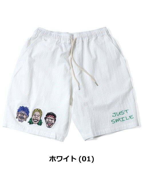 gym master ジムマスター ハーフパンツ メンズ 夏用 JUST SMILE 刺繍 ショートパンツ 短パン 軽い おしゃれ カジュアル G721750 | gym master | 01