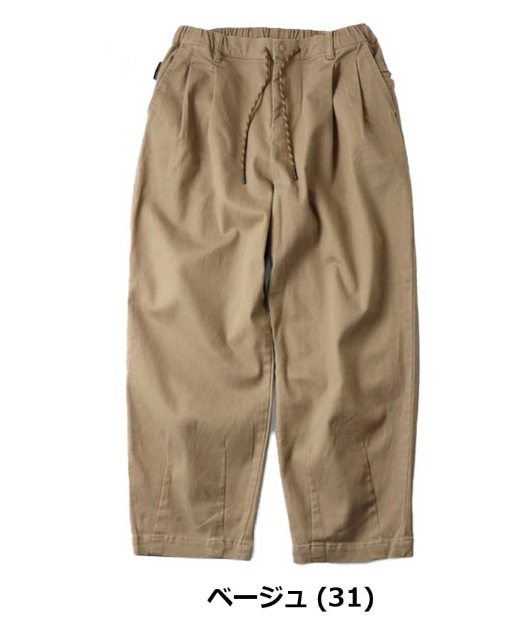 gym master ジムマスター 10oz ストレッチデニム＆ツイル ツータックテーパードパンツ G833722 メンズ イージーパンツ ゆったり ウエストゴム 春夏 アウトドア | gym master | 02